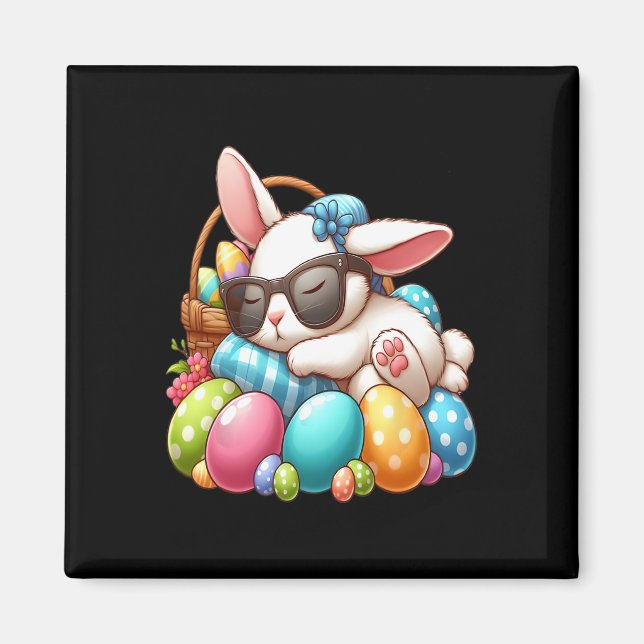 Happy Easter Bunny Rabbit Face Funny Easter Day Wo Magnet (Front)