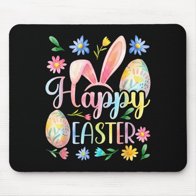 Happy Easter Bunny Rabbit Face Funny Easter Day Wo Mouse Mat (Front)