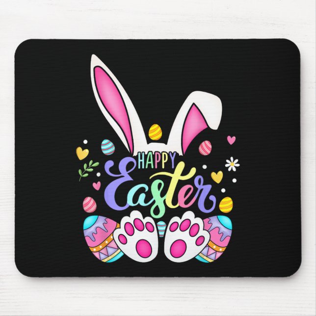 Happy Easter Bunny Rabbit Face Funny Easter Day Wo Mouse Mat (Front)