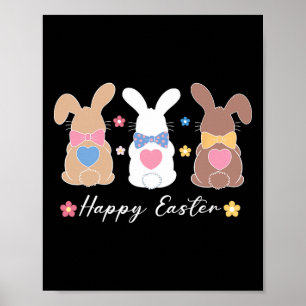 Happy Easter Bunny Rabbit Face Funny Easter Day Wo Poster