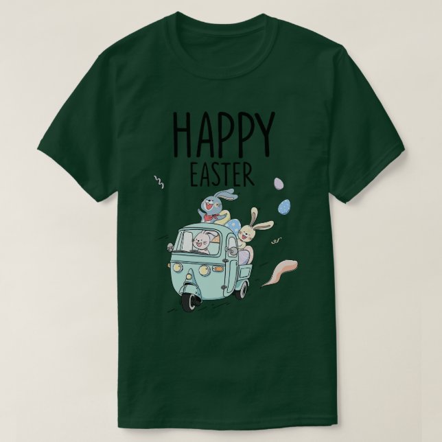 happy easter bunny rabbit face funny easter day wo T-Shirt (Design Front)