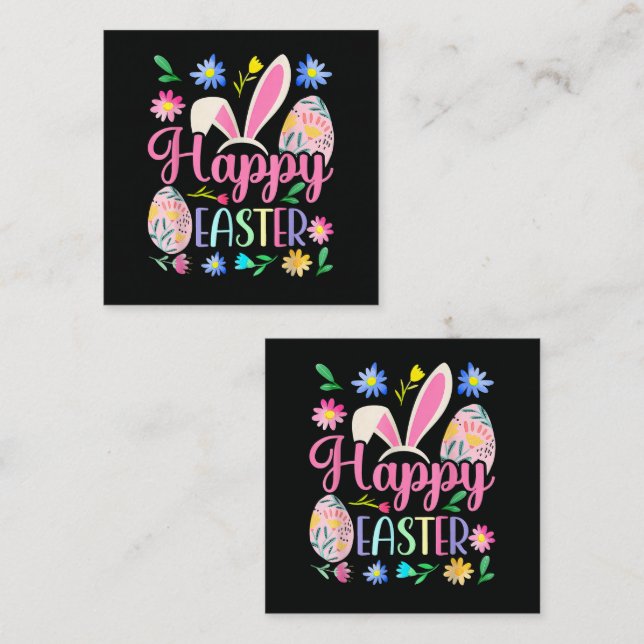 Happy Easter Bunny Rabbit Face Funny Enclosure Card (Front/Back)