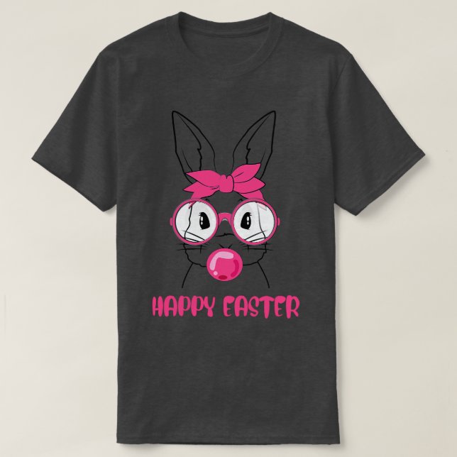 happy easter bunny rabbit face T-Shirt (Design Front)