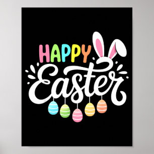 Happy Easter Bunny Rabbit For Girls Kids Boys Teac Poster
