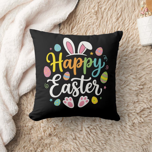 Happy Easter Bunny Rabbit Funny Easter Day Women  Cushion (Blanket)