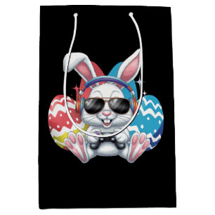 Happy Easter Bunny Rabbit Gaming Gamer Games Medium Gift Bag