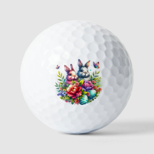 Happy easter Bunny Rabbit Golf Balls (Front)