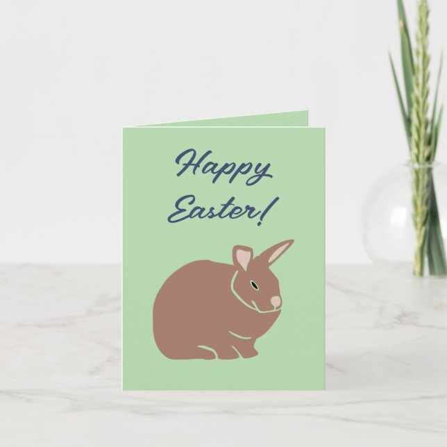 Happy Easter Bunny Rabbit  Holiday Card (Front)