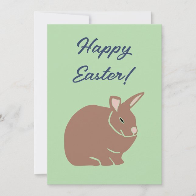 Happy Easter Bunny Rabbit  Holiday Card (Front)