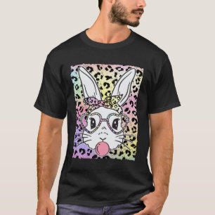 Happy Easter Bunny Rabbit Leopard Animal Print Bub T-Shirt