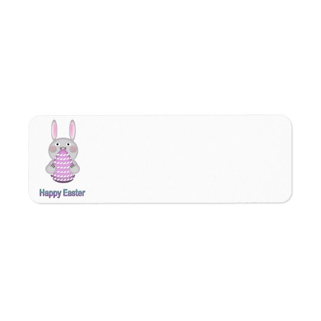 Happy Easter Bunny Rabbit with Easter Egg (Front)