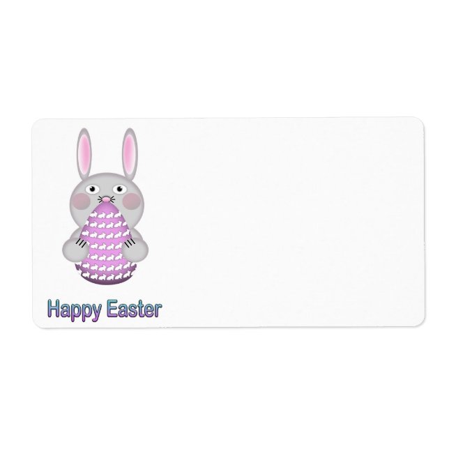 Happy Easter Bunny Rabbit with Easter Egg (Front)