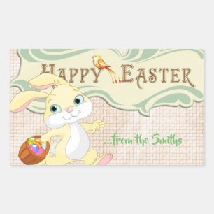 Happy Easter Bunny Rectangular Sticker