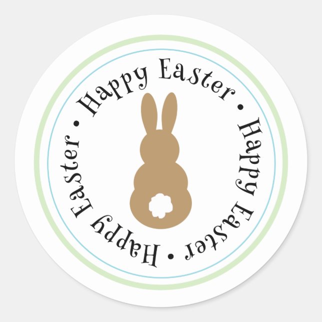 Happy Easter Bunny Silhouette Sticker (Front)