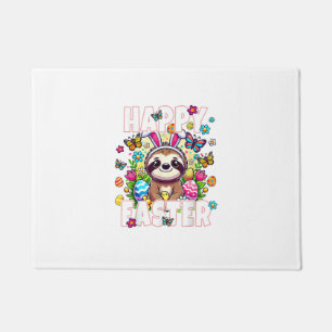Happy Easter Bunny Sloth Easter Bunny Kids Adult F Doormat