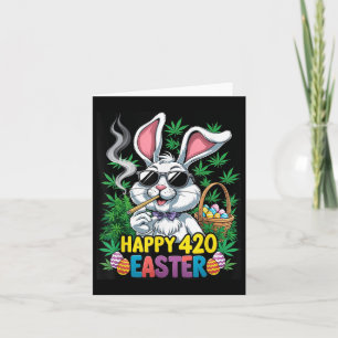 Happy Easter Bunny Smoking Weed Funny 2025 Card
