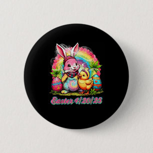Happy Easter Bunny Smoking Weed Funny Men Women 6 Cm Round Badge