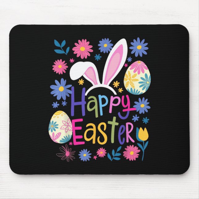 Happy Easter Bunny Spring Easter Egg Easter  Mouse Mat (Front)