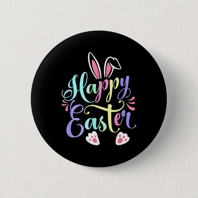 Happy Easter Bunny Spring Easter Egg Easter Shirts 6 Cm Round Badge (Front)