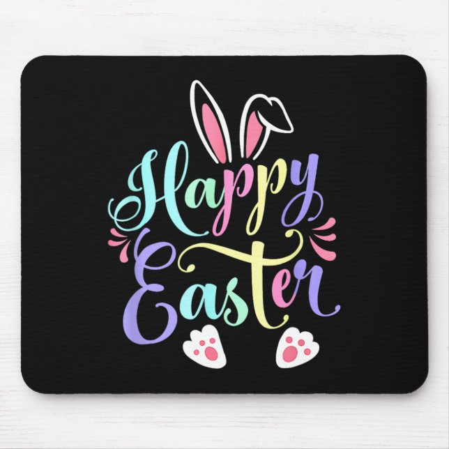 Happy Easter Bunny Spring Easter Egg Easter Shirts Mouse Mat (Front)