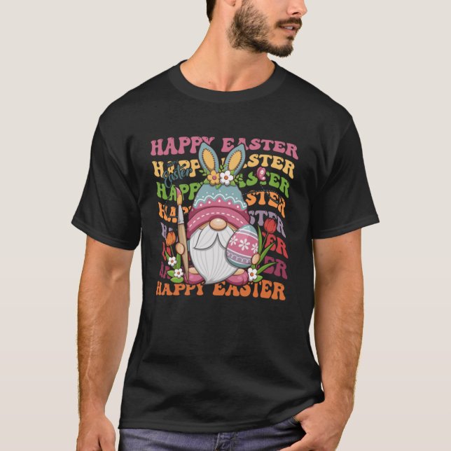 Happy Easter Bunny Spring Gnome Gifts Easter Egg H T-Shirt (Front)