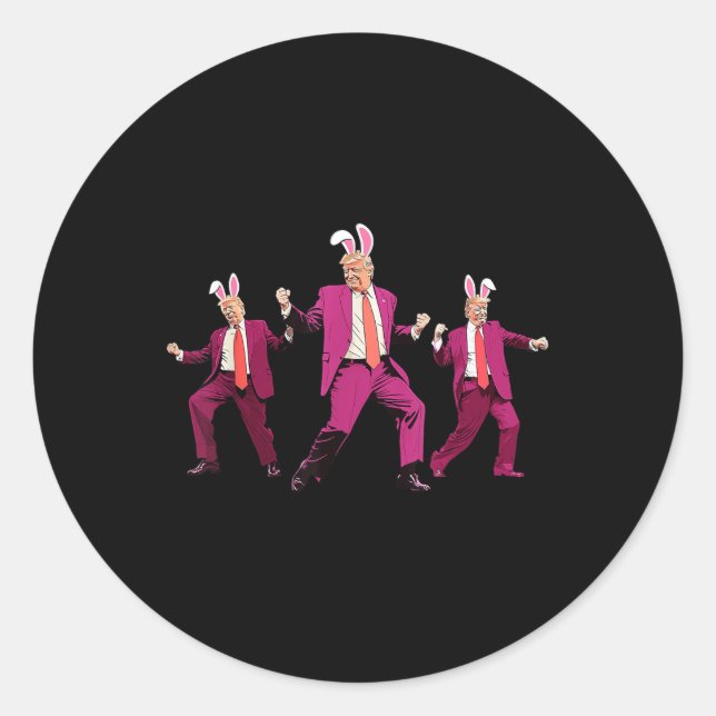 Happy Easter Bunny Spring Hunt Eggs Rabbit Funny Classic Round Sticker (Front)