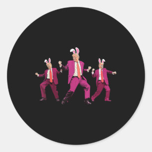 Happy Easter Bunny Spring Hunt Eggs Rabbit Funny Classic Round Sticker