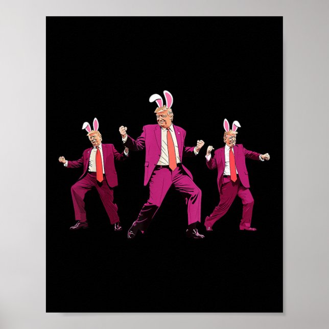 Happy Easter Bunny Spring Hunt Eggs Rabbit Funny Poster (Front)