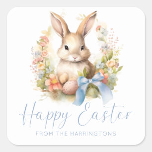 Happy Easter Bunny Square Sticker