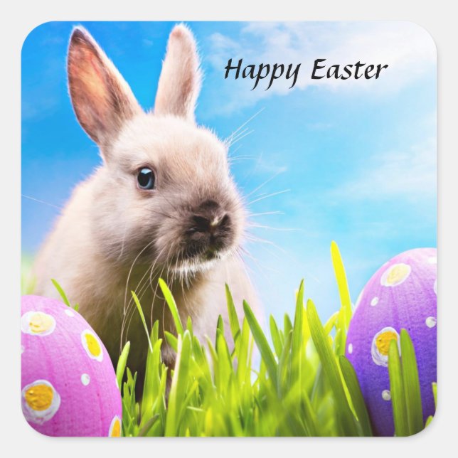 Happy Easter Bunny    Square Sticker (Front)