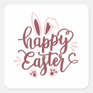 Happy Easter Bunny  Square Sticker