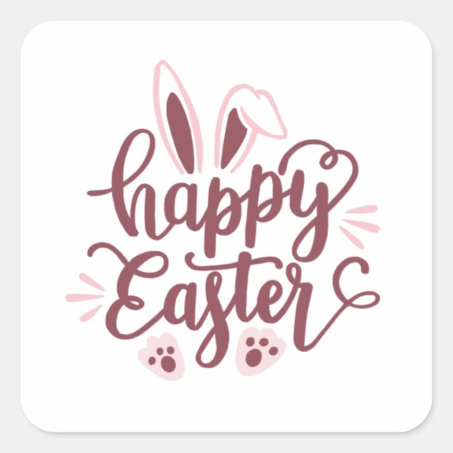 Happy Easter Bunny  Square Sticker (Front)