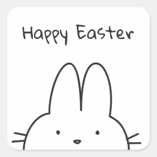Happy Easter Bunny Square Sticker