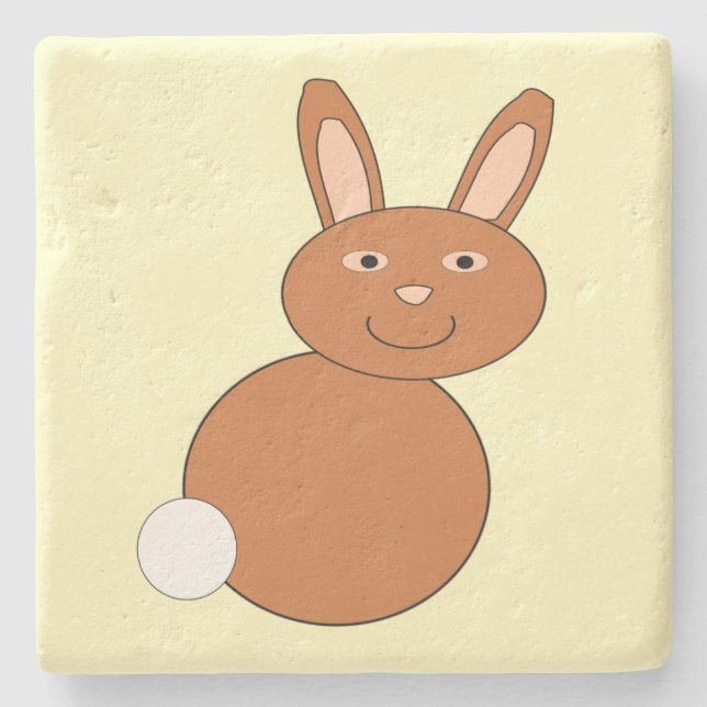 Happy Easter Bunny Stone Coaster (Front)