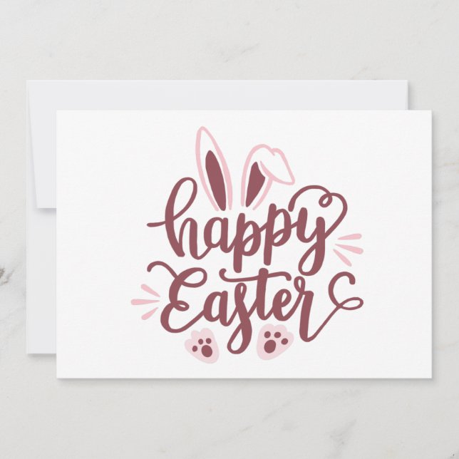 Happy Easter Bunny Thank You Card – Cute Spring  (Front)