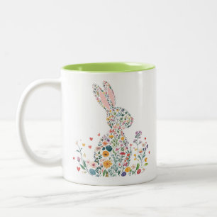 Happy Easter Bunny Two-Tone Coffee Mug