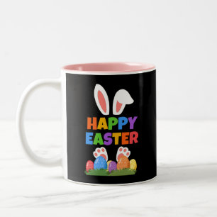 Happy Easter Bunny Two-Tone Coffee Mug