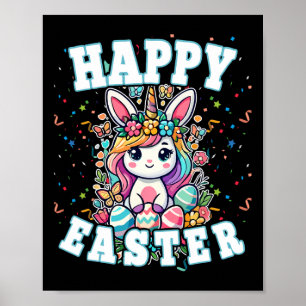 Happy Easter Bunny Unicorn Easter Bunny Boys Toddl Poster