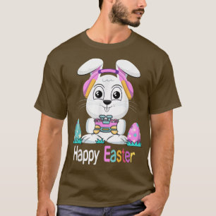 Happy Easter Bunny Video Gamer Eggs Funny Gaming E T-Shirt