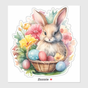 Happy Easter Bunny Watercolor painting