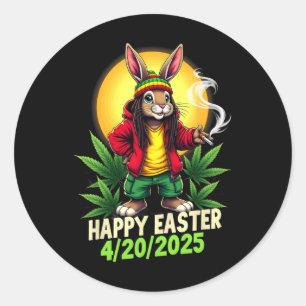 Happy Easter Bunny Weed Classic Round Sticker