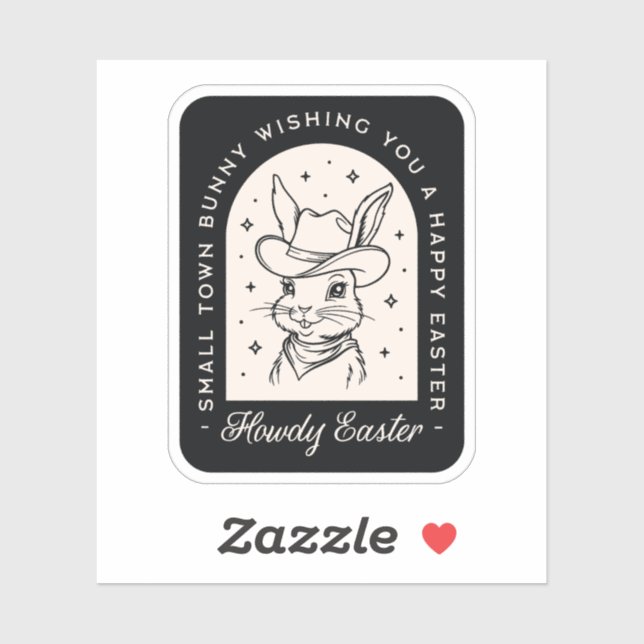 Happy Easter bunny western theme funny greetings (Sheet)