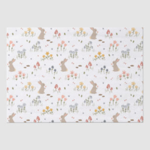 Happy Easter Bunny Wildflowers Cute Holiday Tissue Paper