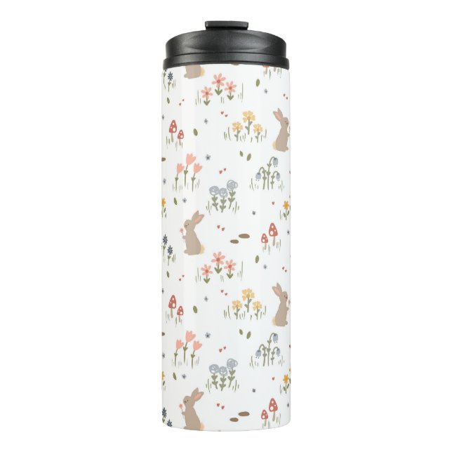 Happy Easter Bunny Wildflowers Cute Kids drinkware Thermal Tumbler (Front)