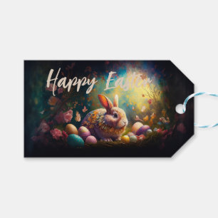 Happy Easter Bunny with Easter eggs Gift Tags