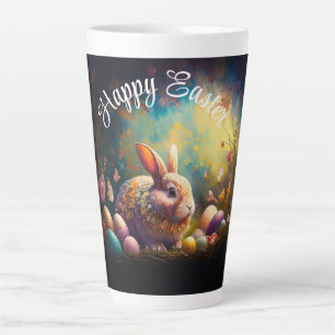 Happy Easter Bunny with Easter eggs Latte Mug