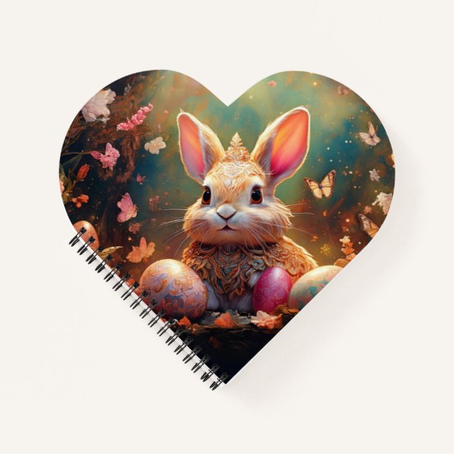 Happy Easter Bunny with Easter eggs Notebook (Front)