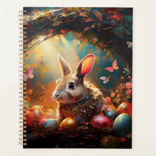 Happy Easter Bunny with Easter eggs Planner