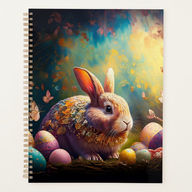 Happy Easter Bunny with Easter eggs Planner (Front)