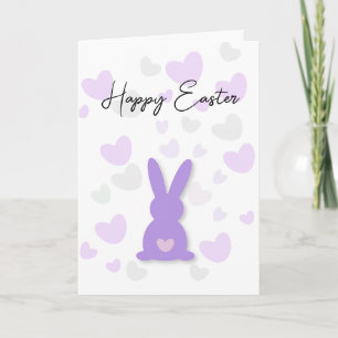 Happy Easter Bunny with Hearts Card